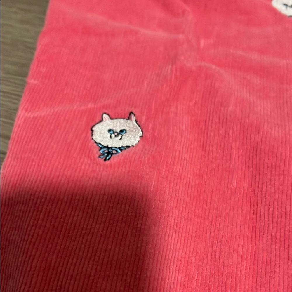 Lazy Oaf Pink Corduroy Cat Embroidered Pants - Picture 2 of 9